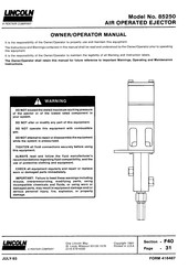 Pentair LINCOLN 85250 Owner's/Operator's Manual