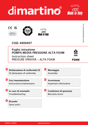 dimartino ALTA FOAM 4400497 Instruction Sheet
