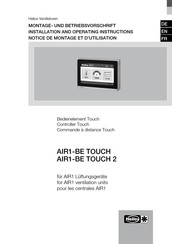 Helios AIR1-BE TOUCH Installation And Operating Instructions Manual