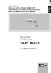 Helios KWL-EVH 340 D Installation And Operating Instructions Manual