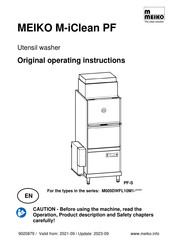 Meiko M-iClean PF M1 Original Operating Instructions