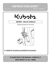 Kubota BX2820 Instruction Sheet