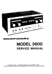 Marantz 3600 Service Manual
