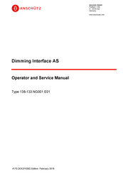 Anschutz 138-133.NG001 E01 Operator's And Service Manual