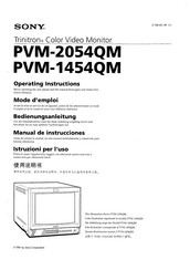 Sony Trinitron PVM-2054QM Operating Instructions Manual