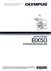 Olympus BX50 Instructions Manual