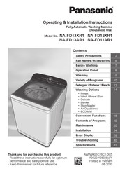 Panasonic NA-FD13AR1 Operating & Installation Instructions Manual
