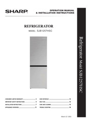 Sharp SJB1257HSC Operation Manual & Installation Instructions