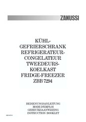 Zanussi ZBB 7294 Instruction Booklet