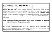 KYMCO MXU 270i EURO Manual