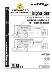 NIFTYLIFT nifty HR15N (SP45N) Series Operating/Safety Instructions Manual