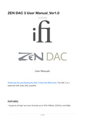 ifi ZEN DAC User Manuals