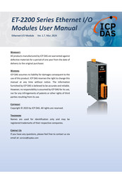 ICPDAS ET-2268 CR User Manual