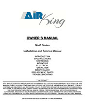 Air King M-40H Installation And Service Manual