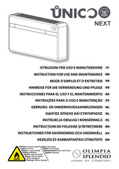 Olimpia splendid UNICO NEXT Instructions For Use And Maintenance Manual