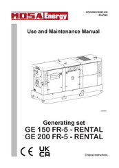 Mosa GE 150 FR-5-RENTAL Use And Maintenance Manual