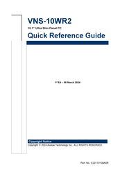 Avalue Technology VNS-10WR2 Quick Reference Manual