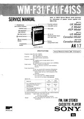 Sony WALKMAN WM-F41SS Service Manual