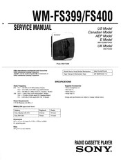 Sony Sports Walkman WM-FS400 Service Manual