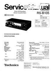 Technics RS-B105 Service Manual