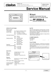 Clarion McIntosh PF-2520I-A Service Manual
