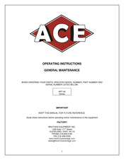 Ace ART-60-25 Operating Instructions Manual