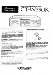 Pioneer CT-W350R Operating Instructions Manual