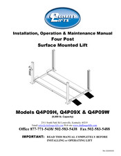 Challenger Lifts Quality Lifts Q4P09W Installation, Operation & Maintenance Manual