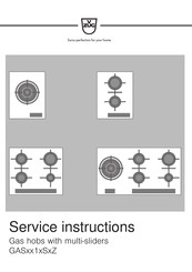 V-ZUG GAS 1 Series Service Instructions Manual