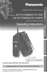 Panasonic KX-TC1703PW Operating Instructions Manual