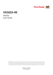 ViewSonic VX1655-4K User Manual