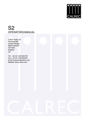 Calrec S2 Operator's Manual