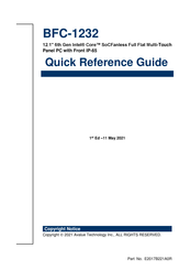 Avalue Technology BFC-1232 Quick Reference Manual