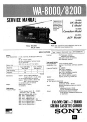 Sony WA-8200 Service Manual