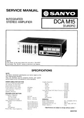 Sanyo DCA M15 Service Manual