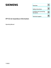 Siemens IFP V2 UL Operating Manual