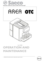 Saeco AREA OTC SUPO48B Operation And Maintenance Manual