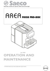 Saeco FOCUS PRO-DISC SUPO48 Operation And Maintenance Manual