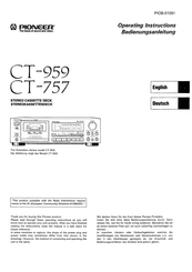 Pioneer CT-959 Operating Instructions Manual
