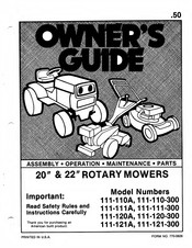 MTD 111-121 A Owner's Manual
