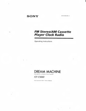 Sony Dream Machine ICF-CS660 Operating Instructions Manual