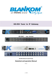 Irenis BLANKOM IGS-924 Operation Manual