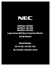 NEC MultiSync XG-1101G Setup Manual