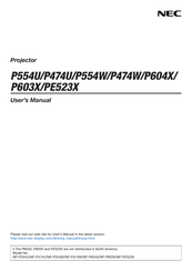 NEC P474W User Manual