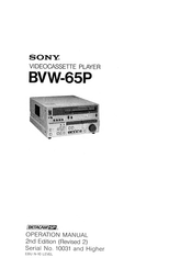 Sony BETACAM SP BVW-65P Operation Manual