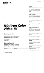 Sony Trinitron KV-13VM20 Operating Instructions Manual