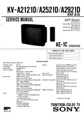 Sony TRINITRON KV-A2121D Service Manual