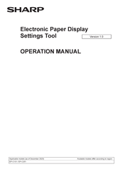Sharp 60006041 Operation Manual