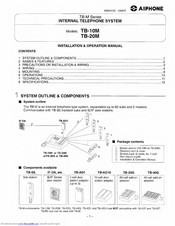 Aiphone TB-20M Installation & Operation Manual