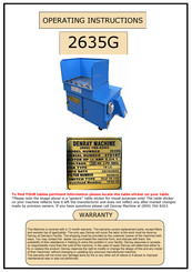 Denray 2635G Operating Instructions Manual